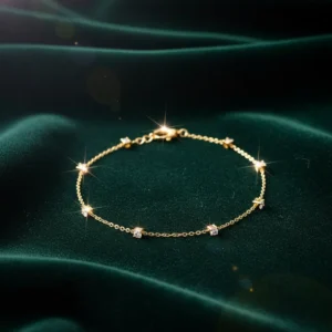 Tobillera Hilo Sol — Oro 18k 24cm ajustable
